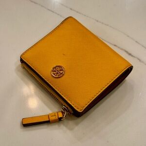 Tory Burch Yellow Leather Wallet